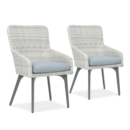 Fotel z technorattanu 2x MILANO White Grey