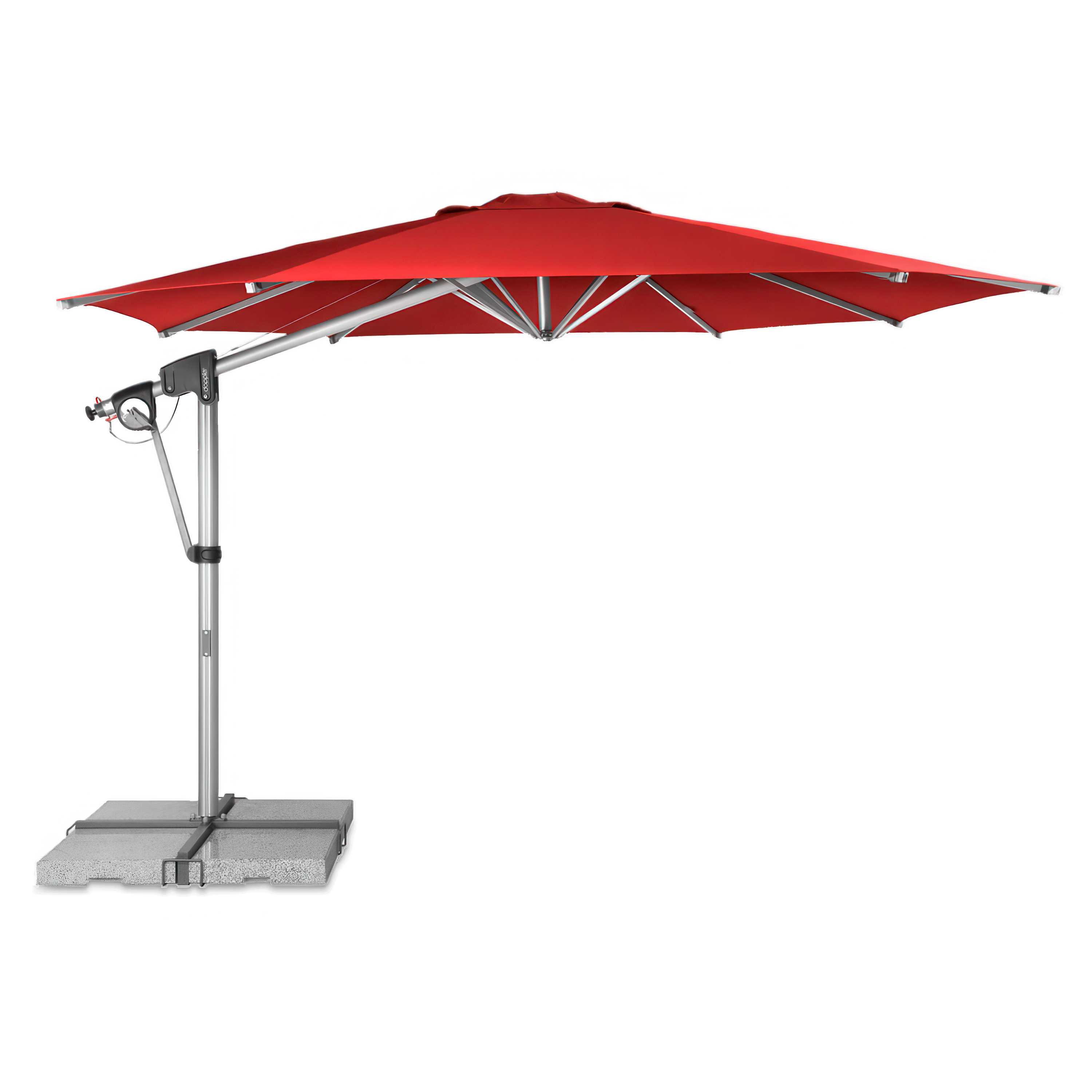 Parasol ogrodowy na wysięgniku Doppler PROTECT 400 p z czaszą w kolorze czerwonym