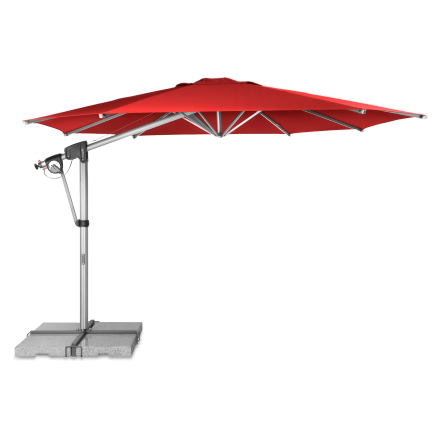 Parasol ogrodowy na wysięgniku Doppler PROTECT 400 p z czaszą w kolorze czerwonym