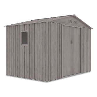 Zdjęcie domku narzędziowego Hudson 277x191cm na białym tle, widok z boku