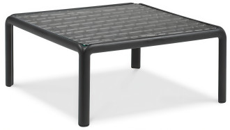 Czarny kwadratowy stolik z szklanym blatem NARDI KOMODO