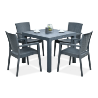 Zestaw restauracyjny Novussi ZENIT 4+1 w odcieniach antracytu