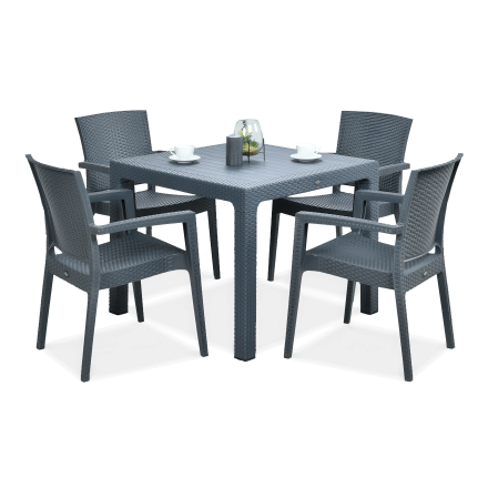 Zestaw restauracyjny Novussi ZENIT 4+1 w odcieniach antracytu