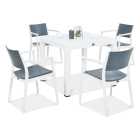 Zestaw ogrodowy jadalniany Novussi SEGINUS 4+1 White/Anthracite