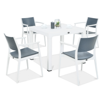 Zestaw ogrodowy jadalniany Novussi SEGINUS 4+1 White/Anthracite
