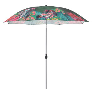 Parasol do ogrodu Doppler MOTIVE 200 z masztem centralnym z czaszą o wzorze roślin i zebr