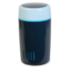 Filtr wymienny w cylindrycznym kształcie, w kolorze ciemnoniebieskim z jasnoniebieską górą, na białym tle.