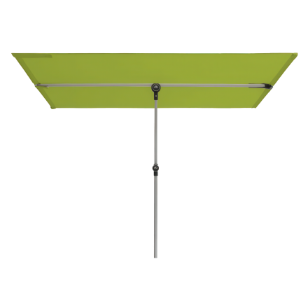 parasol prostokątny z zielonym materiałem rozłożony na płasko widok od spodu