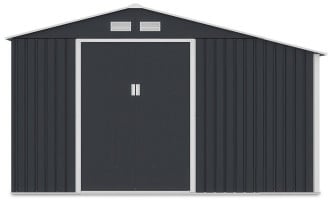 Widok na prz&oacute;d domku na narzędzia MADISON 342x191cm Cold Grey