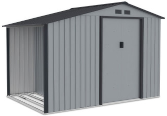 Domek narzędziowy z drewutnią MADISON 278x191cm Light Grey - Hardmaister