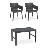 Meble na balkon ELISA/LYON Graphite 2+1