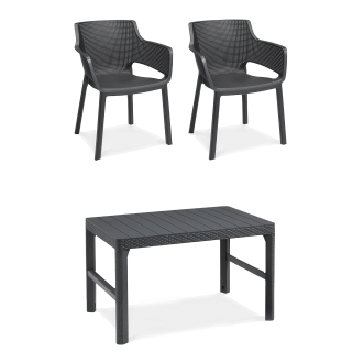 Meble na balkon ELISA/LYON Graphite 2+1