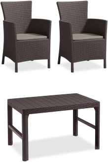 Meble na balkon IOWA/LYON 2+1 Brown