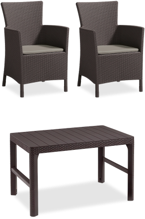 Meble na balkon IOWA/LYON 2+1 Brown