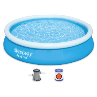 Basen rozporowy okrągły Bestway Fast Set 57274 366 x 366 cm z pompą filtrującą