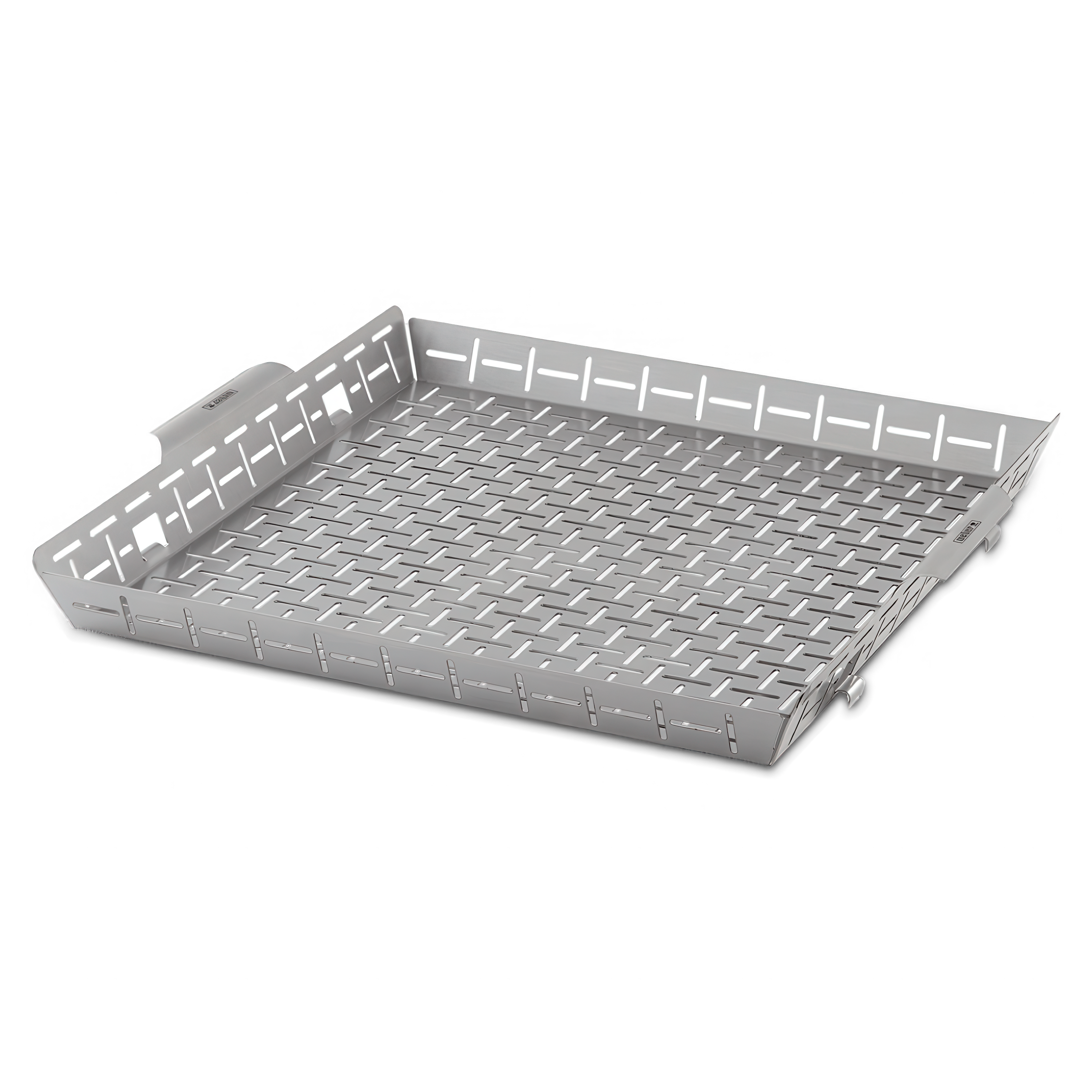 Kosz do pieczenia Weber Crafted – widok pod kątem, pusty kosz ze stali nierdzewnej.