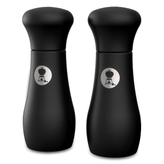 Eleganckie młynki Weber w kolorze czarnym, zestaw dwóch sztuk.