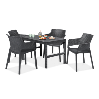 Zestaw mebli balkonowych EVA/LYON 4+1 Graphite - KETER
