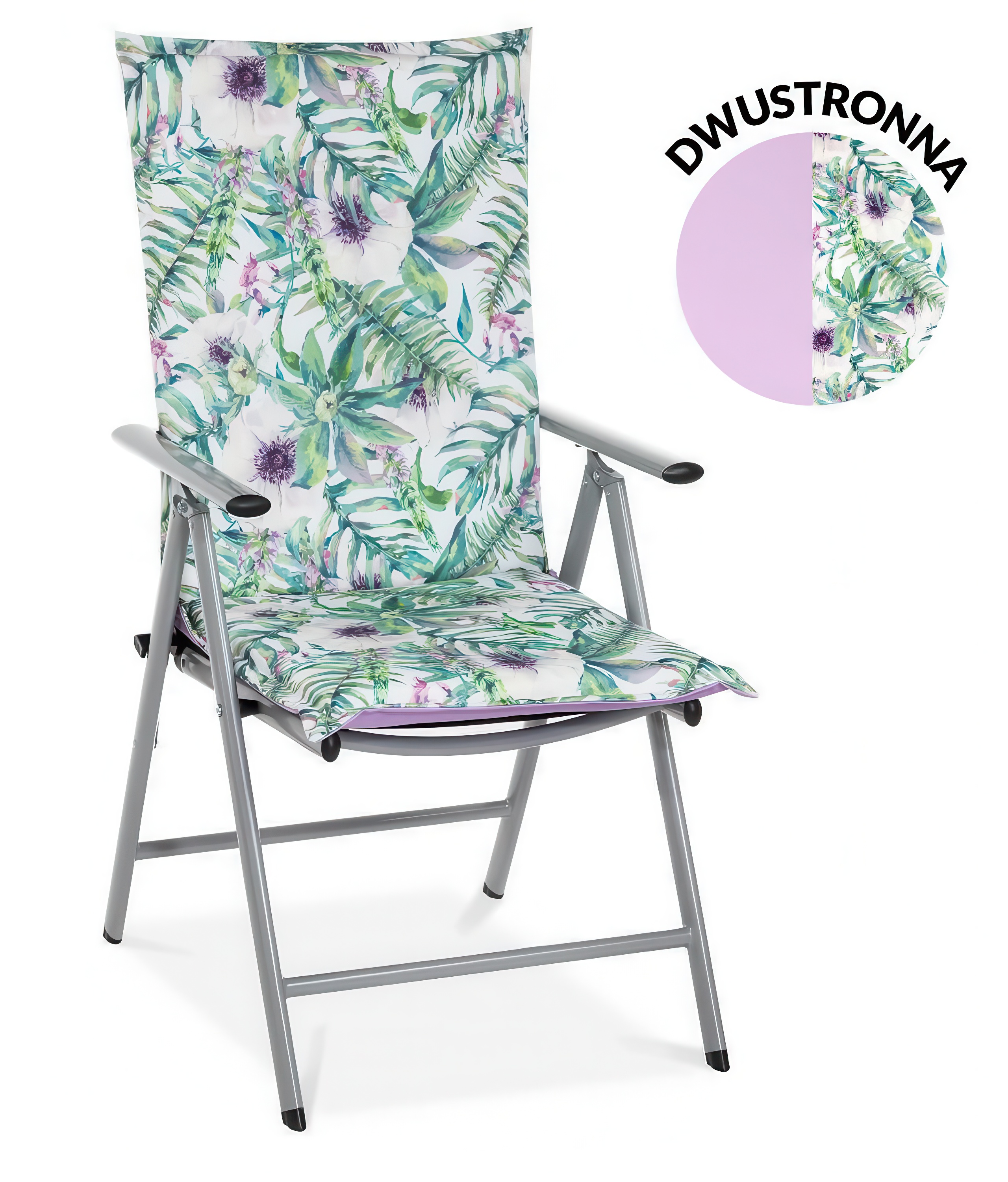 Fioletowa poduszka na leżak ogrodowy 