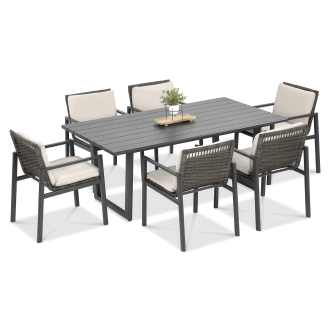 Zestaw jadalniany do ogrodu LOTUS dining w kolorze ciemno szarym