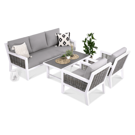 Zestaw mebli na taras OLYMPIA Caffe w kolorze białym - FURRORE