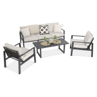 Zestaw mebli wypoczynkowych LOTUS Caffe Dark Grey - FURRORE