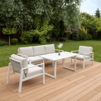 Meble wypoczynkowe do ogrodu LOTUS Dining White - FURRORE