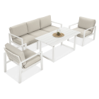 Meble wypoczynkowe do ogrodu LOTUS Dining White - FURRORE