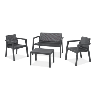Zestaw mebli balkonowych Emily Patio Graphite - Keter