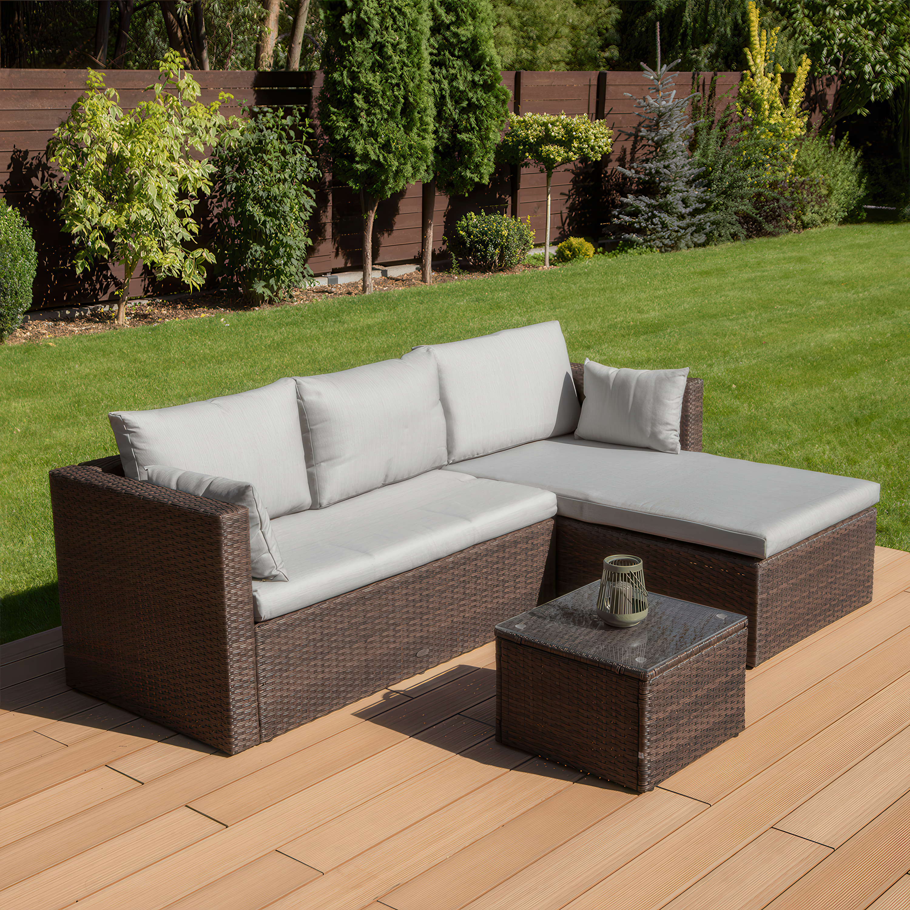 Technorattanowy narożnik LIZBONA Brown - FOCUS GARDEN