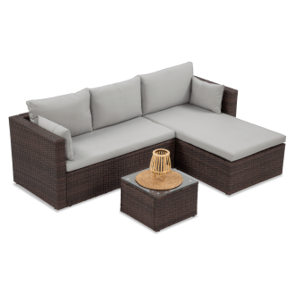 Technorattanowy narożnik LIZBONA Brown - FOCUS GARDEN