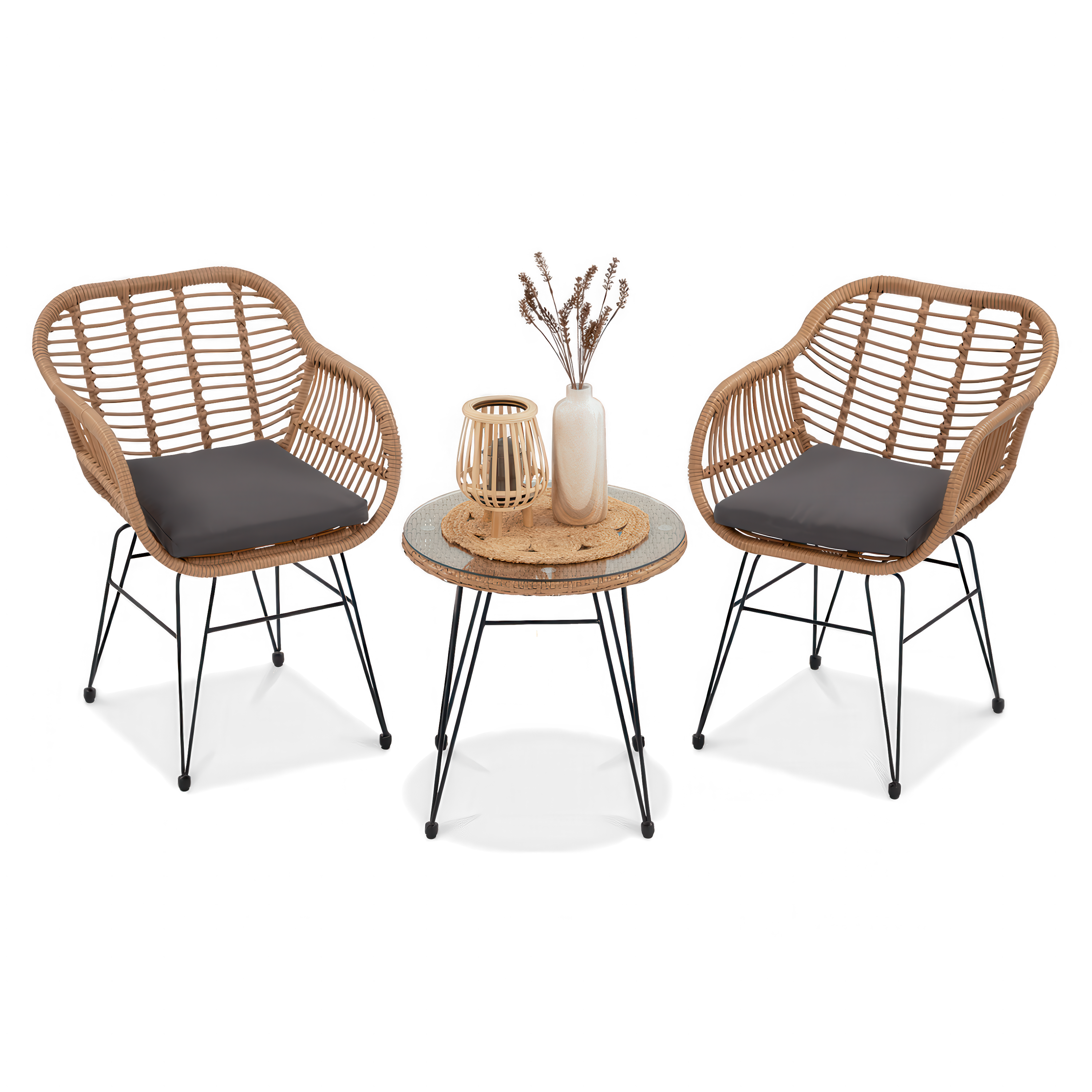 OUTLET 973 Stół i krzesła na balkon KUBU 2+1, Beige - FOCUS GARDEN