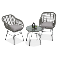 Zestaw na balkon KUBU 2+1, Grey - FOCUS GARDEN