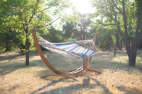 Hamak dwuosobowy ALISIO Sea Salt z drążkiem - LA SIESTA