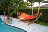 Hamak ogrodowy dwuosobowy ALISIO Toucan z drążkiem - LA SIESTA