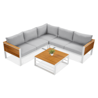 Narożnik aluminiowy ogrodowy RUBICON White - FOCUS GARDEN