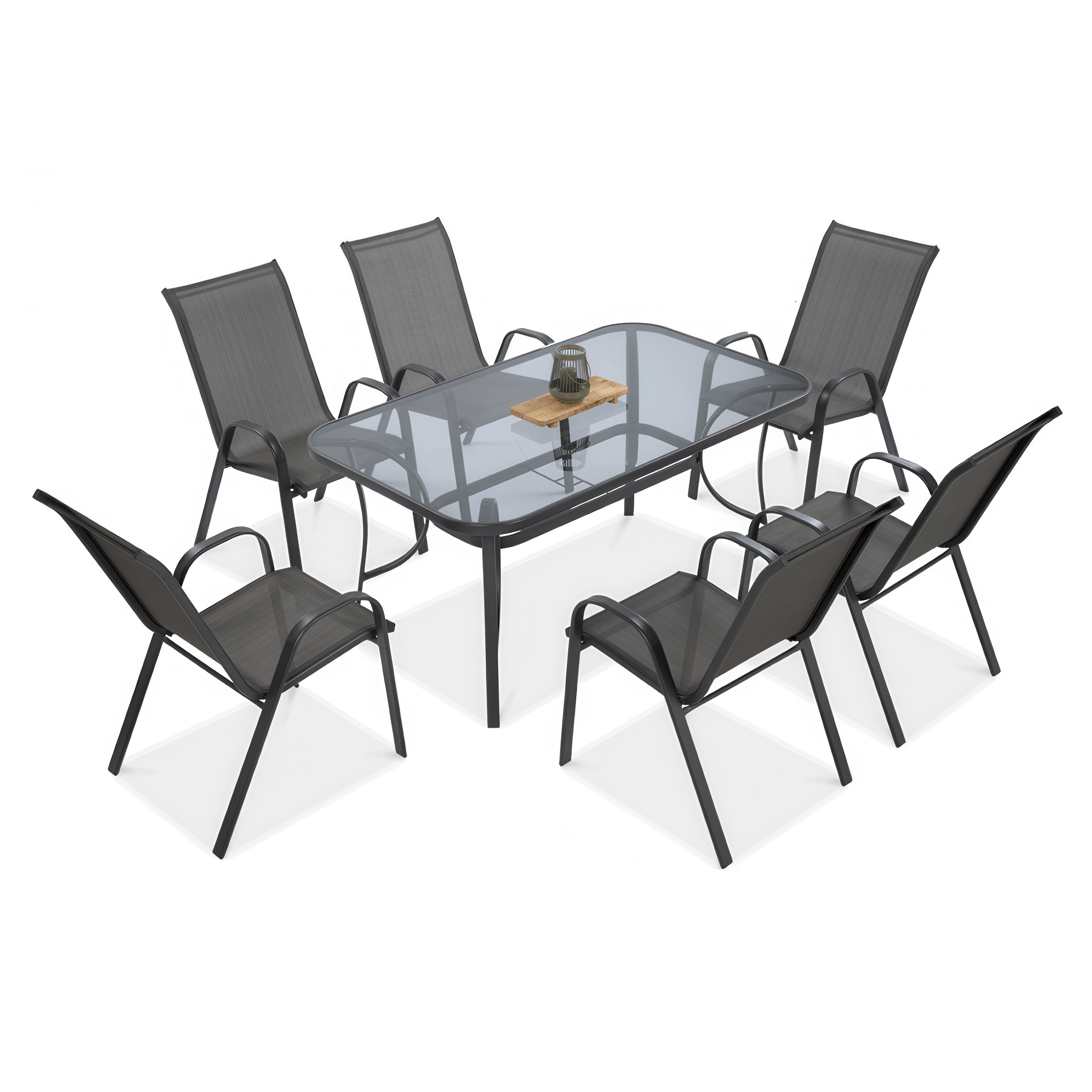 Zestaw mebli ogrodowych BOLOGNA 150/6 jasno-szary