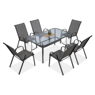Zestaw mebli ogrodowych BOLOGNA 150/6 jasno-szary