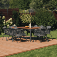 Zestaw jadalniany ROMA DINNING 8+1 Dark Grey - FURRORE