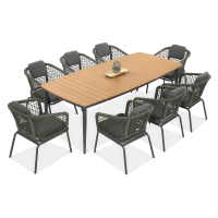 Zestaw jadalniany ROMA DINNING 8+1 Hunter Green - FURRORE