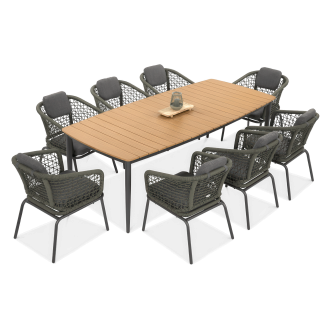 Zestaw jadalniany ROMA DINNING 8+1 Hunter Green - FURRORE