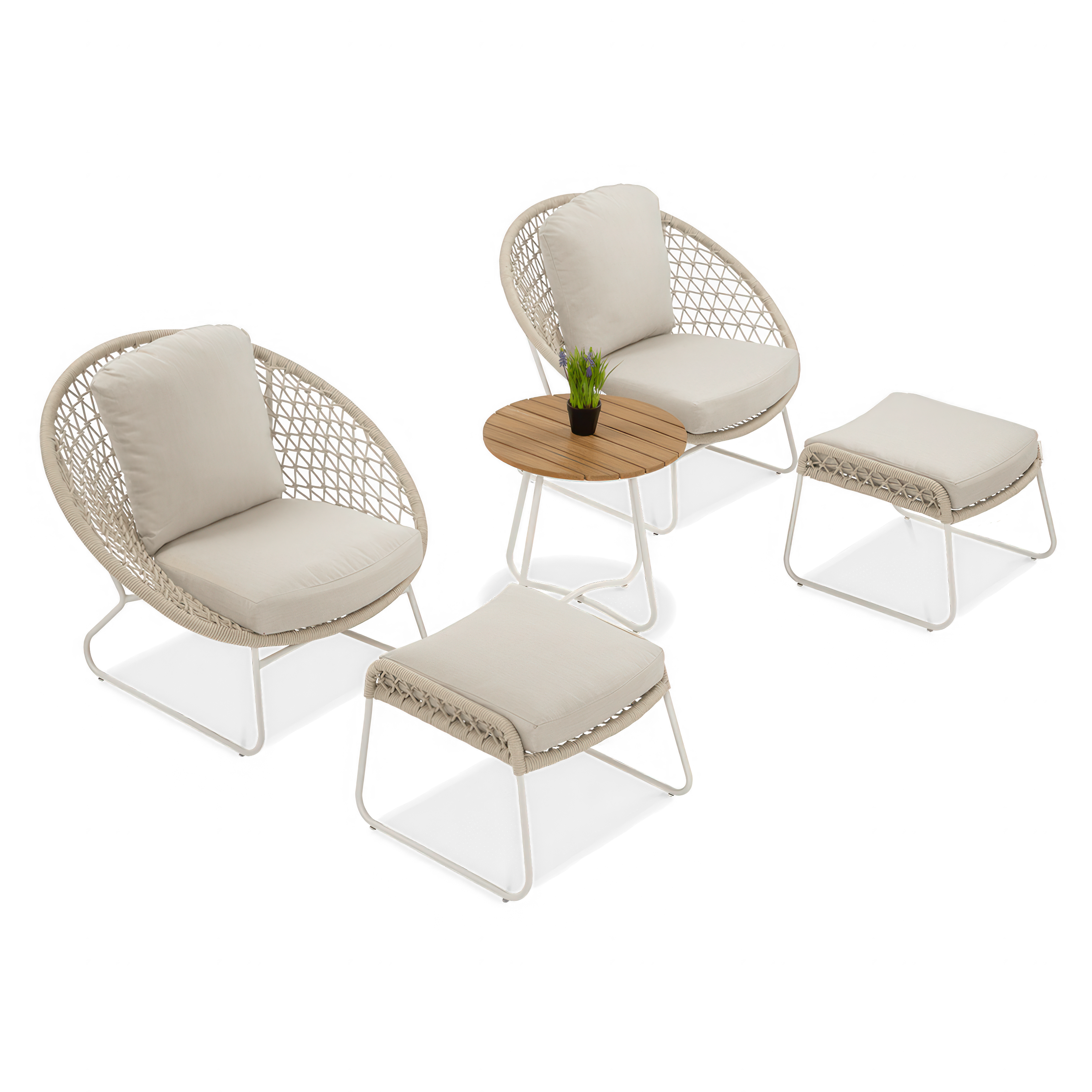 Zestaw mebli wypoczynkowych do ogrodu AMANTI DUO jasny beż - FURRORE