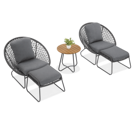 Zestaw wypoczynkowy AMANTI DUO w ciemnych barwach od marki Furrore