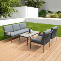 Zestaw mebli ogrodowych LUNA CAFFE Dark Grey - FURRORE