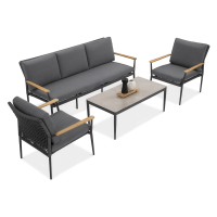 Zestaw mebli ogrodowych LUNA CAFFE Dark Grey - FURRORE