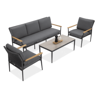 Zestaw mebli ogrodowych LUNA CAFFE Dark Grey - FURRORE