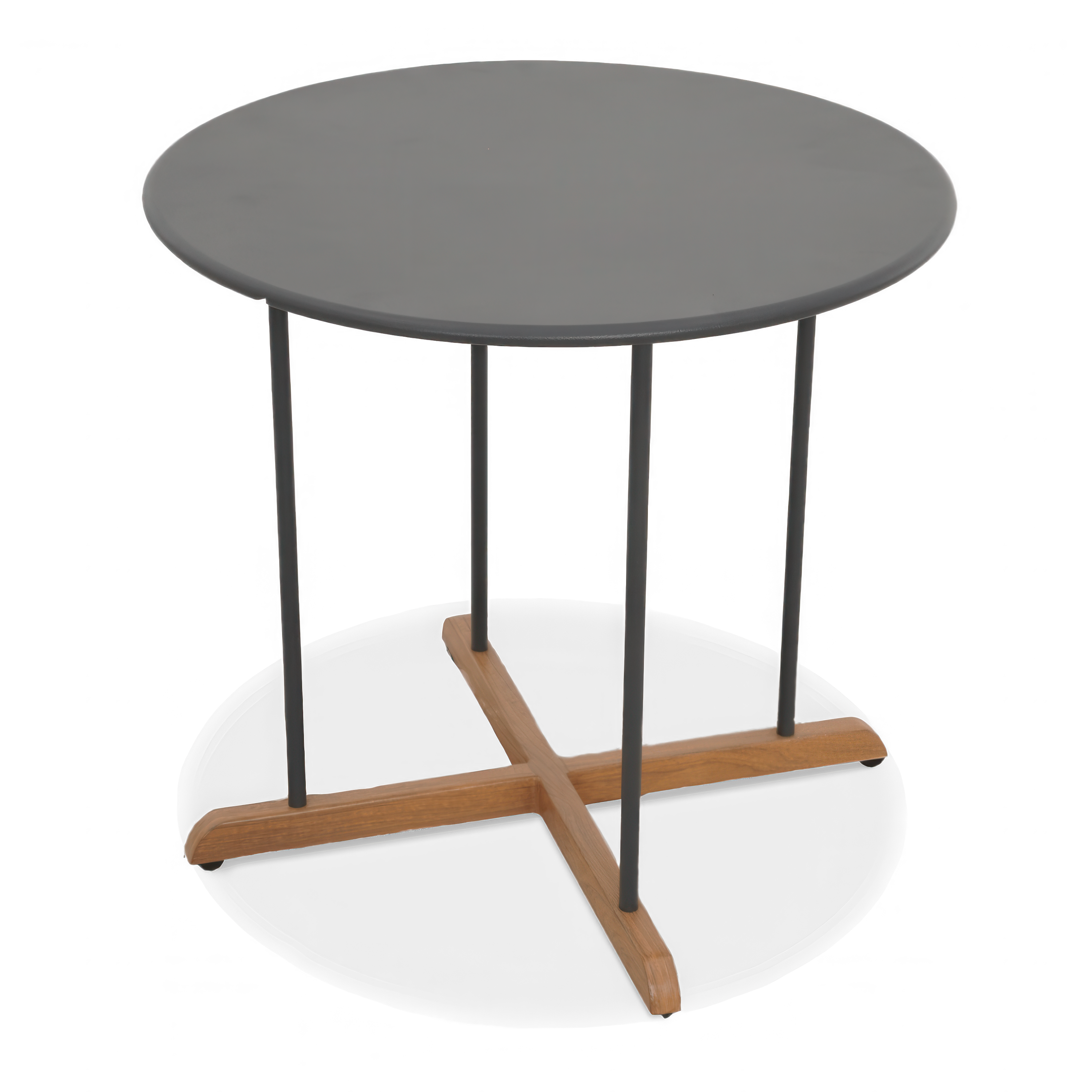 Stolik ogrodowy RONDA, śr. 50 cm - FOCUS GARDEN - szary