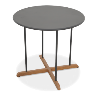 Stolik ogrodowy RONDA, śr. 50 cm - FOCUS GARDEN - szary