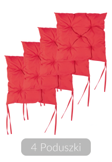 zestaw czterech czerwonych poduszek moodme watermelon sugar