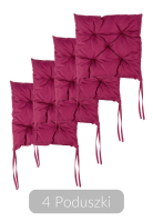 Zestaw poduszek ogrodowych na krzesło 4szt Dark Carmin - MOODME